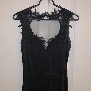 Black Lace See-Through Prom Dress